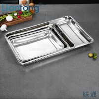 Rectaurant Hotel Buffet Stainless Steel 201/304 bbq baking tray rectangular meat fruit plate 2/4.8cm deep food serving tray