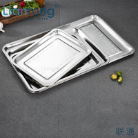 Rectaurant Hotel Buffet Stainless Steel 201/304 Metal baking tray rectangular meat fruit plate 2/4.8cm deep food serving tray