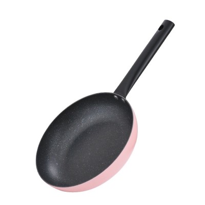 Wholesale Granite Coating Top Selling colorful non-stick stainless steel tri-ply frying pan pink