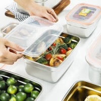 Metal stainless steel 304 food storage container leakproof stainless steel lunch box