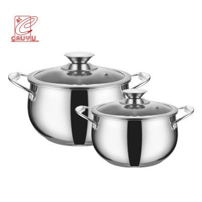 Factory Customized  Stainless Steel 304 Cooking Pot Casserole Cookware With Cast Steel Handle